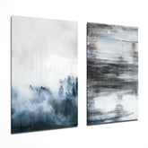 Blue Touches 2 Pieces Combine Glass Wall Art | Insigne Art Design.